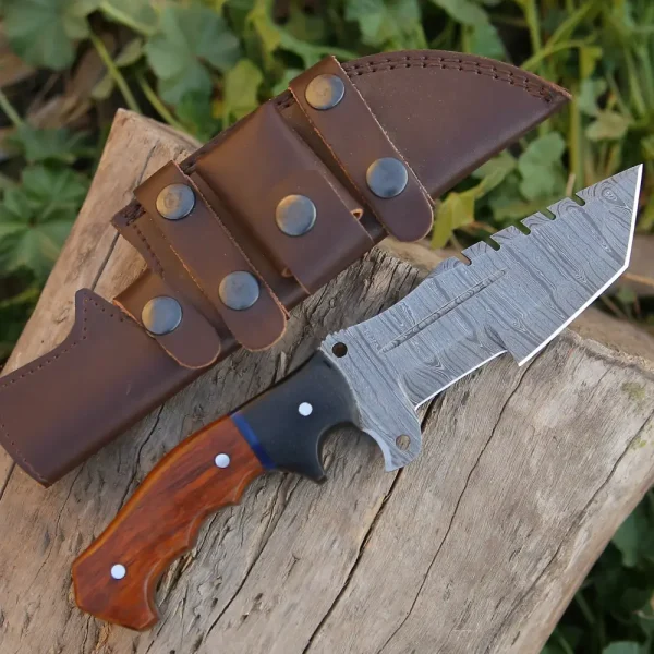 10-custom-hand-made-forged-damascus-steel-tracker-hunting-camping-knife-with-wood-resin-handle