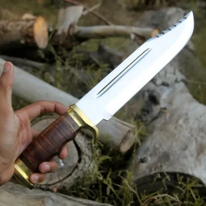 Bowie Knife - Handmade D2 Bowie Knife Steel Hunting Fix Blade - Pakka Wood Handle