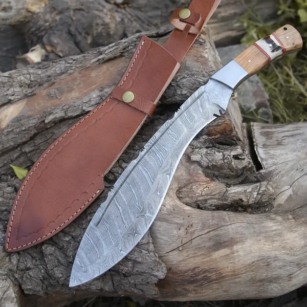 handmade-forged-damascus-steel-hunting-bushcraft-kukri-knife-survival-edc-12with-olive-wood-stag-handle