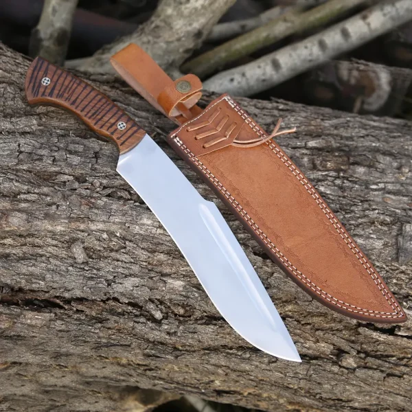 Handmade Forged Stainless Steel Survival Hunting Bushcraft Kukri Knife EDC 15” With Cocobolo Wood Handle - Image 2